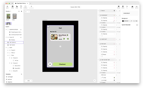 Creating the cart and checkout interactions, including add-to-cart behavior and confirmation actions.
